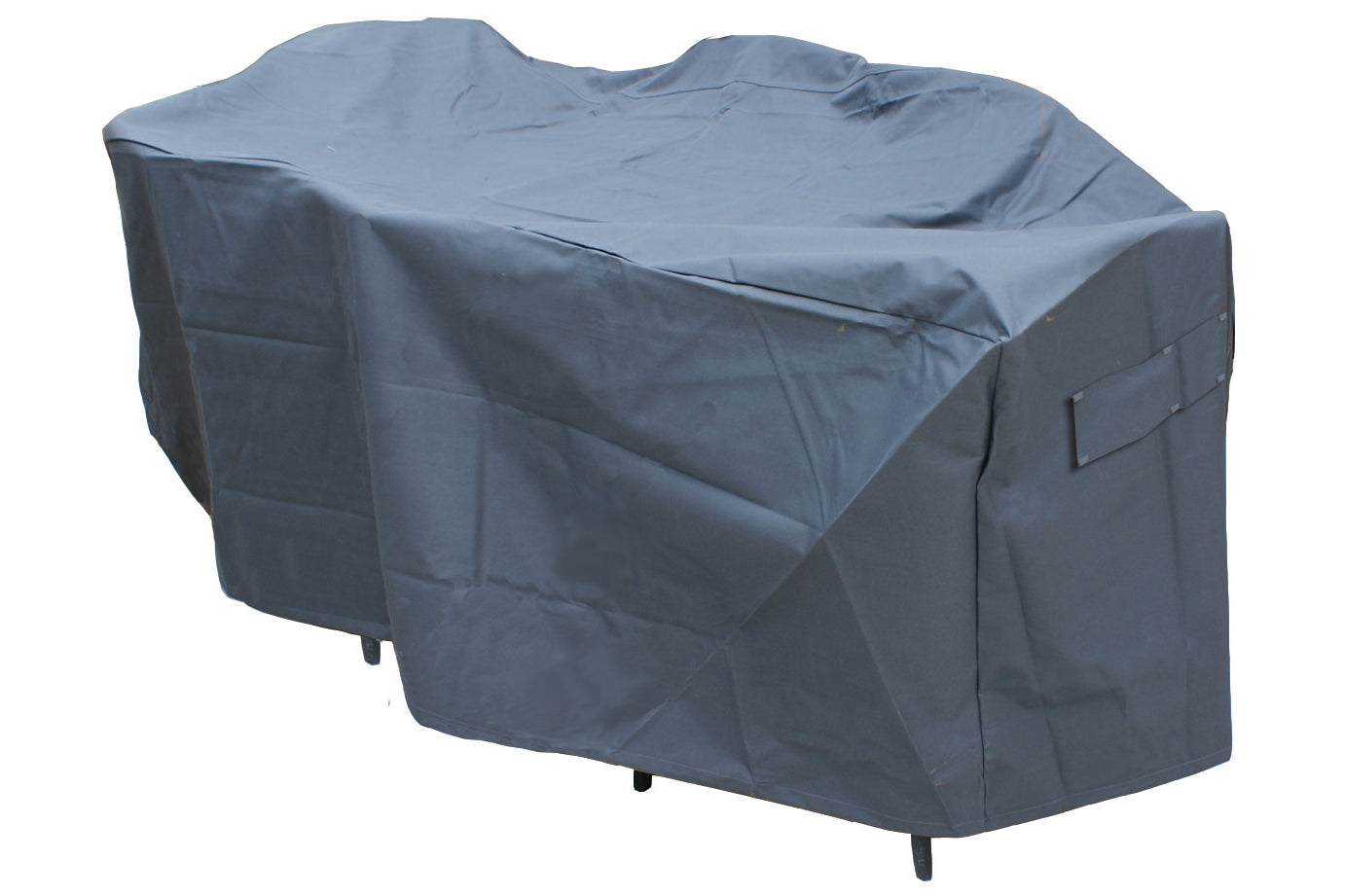 Grey outdoor lounge cover displayed against a plain white background.