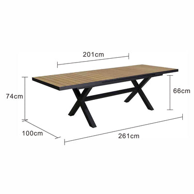 Clifton Outdoor Teak Extension Dining Table 201/261 cm