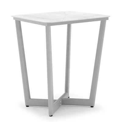 Colwood Outdoor Aluminium Square Bar Table with Ceramic Glass Top 90 cm