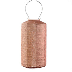 Red cylindrical 'Lumiz' 'Cylinder' outdoor lantern, great for bringing light to outdoor living areas, displayed on a plain white background, viewed from the front.