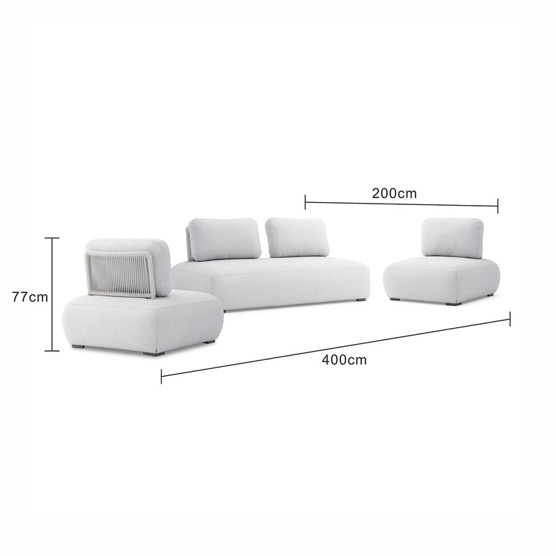 Iowa 4 Seater Outdoor Upholstered Lounge