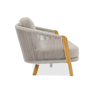 Milano Outdoor Teak and Rope Armchair