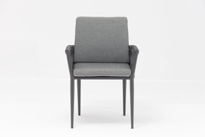 Grey rope 'Lawson' outdoor dining chair, perfect for alfresco furniture setups, displayed on a plain white background, viewed from the front.